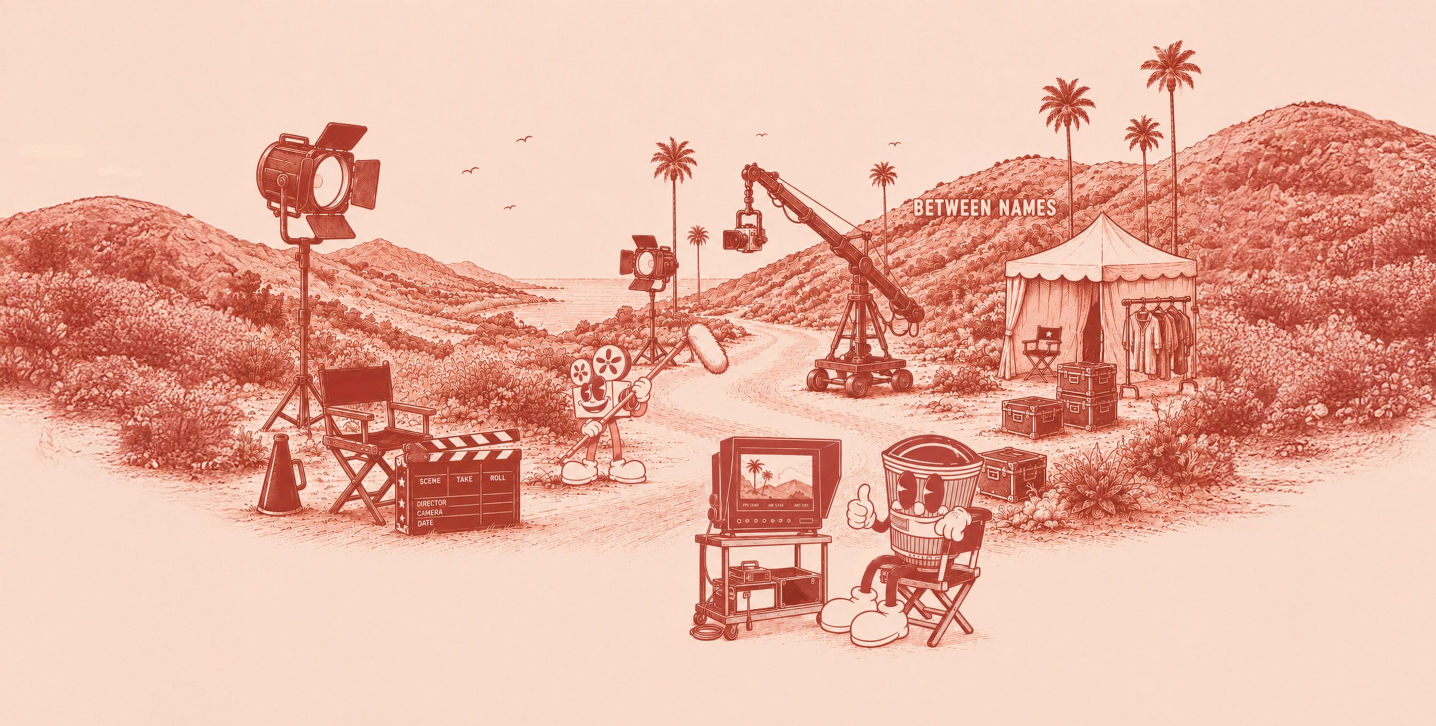 A hand-drawn Between Names film set in the hills