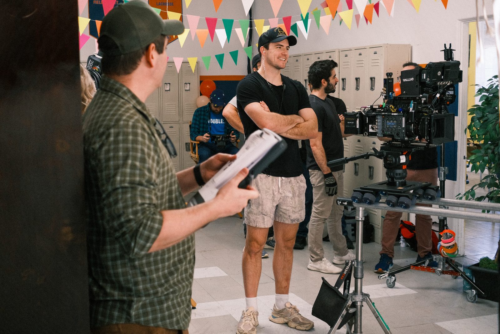 On set with The Woobles