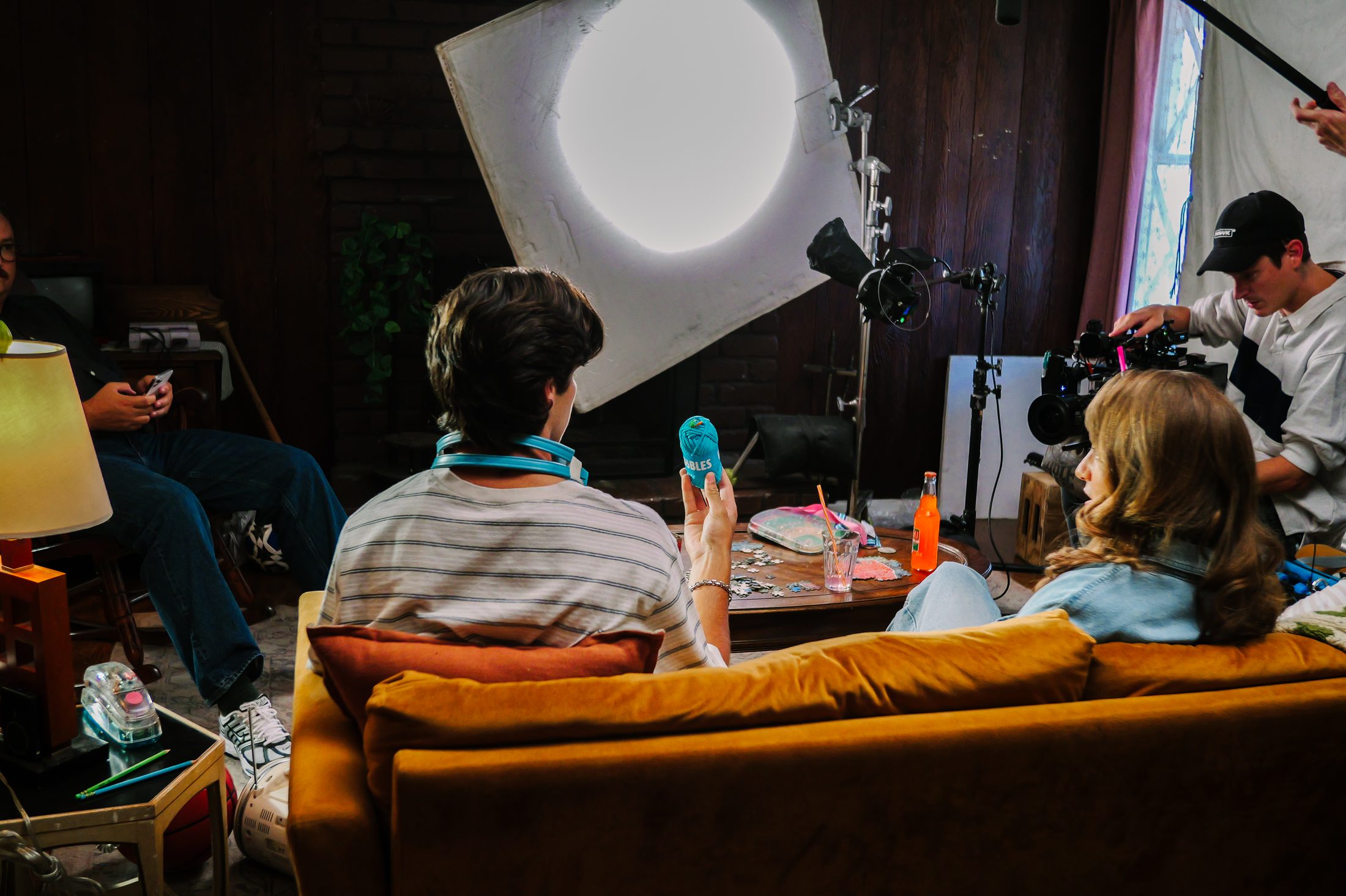 On set with The Woobles