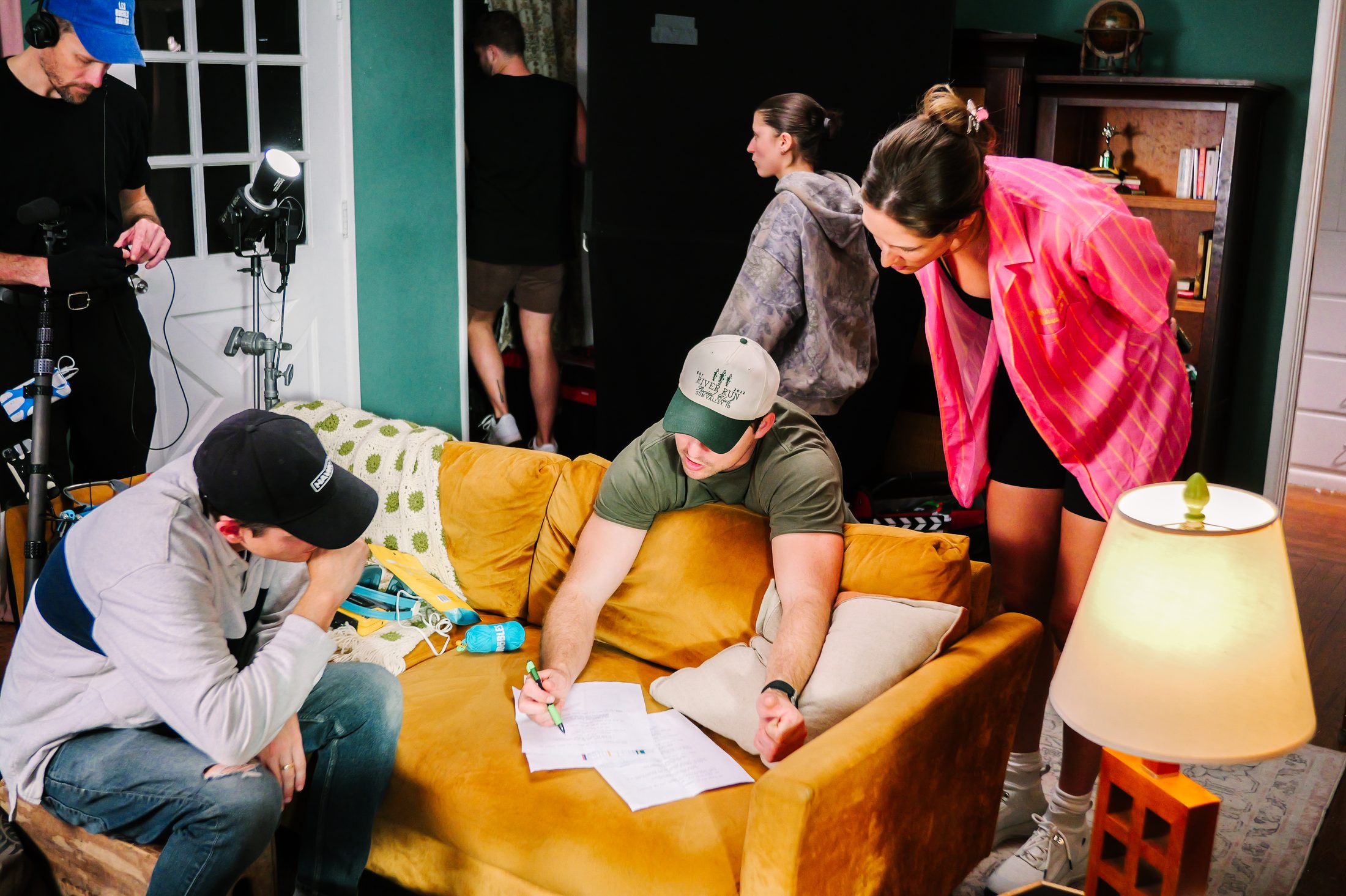 On set with The Woobles