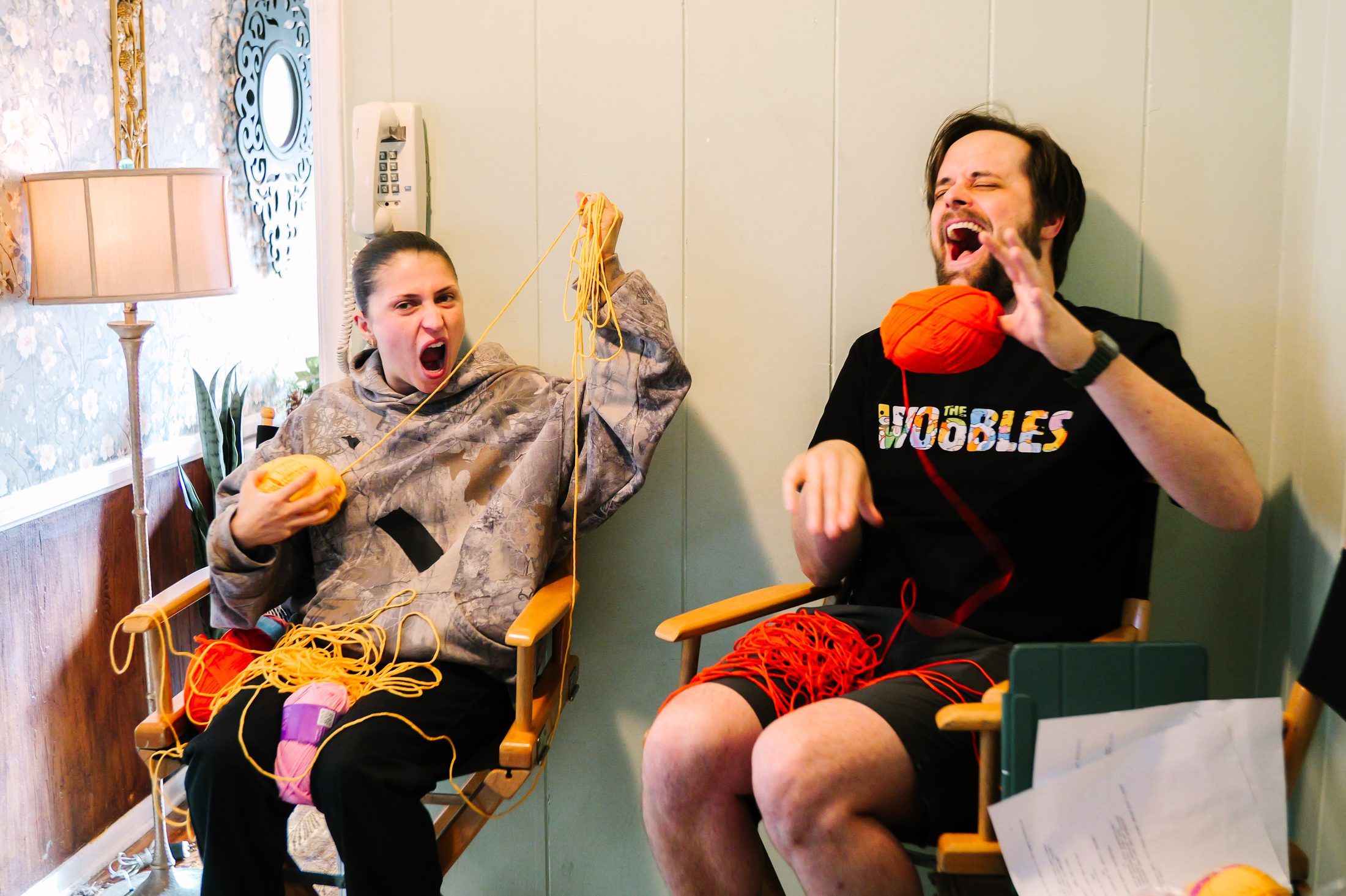 On set with The Woobles
