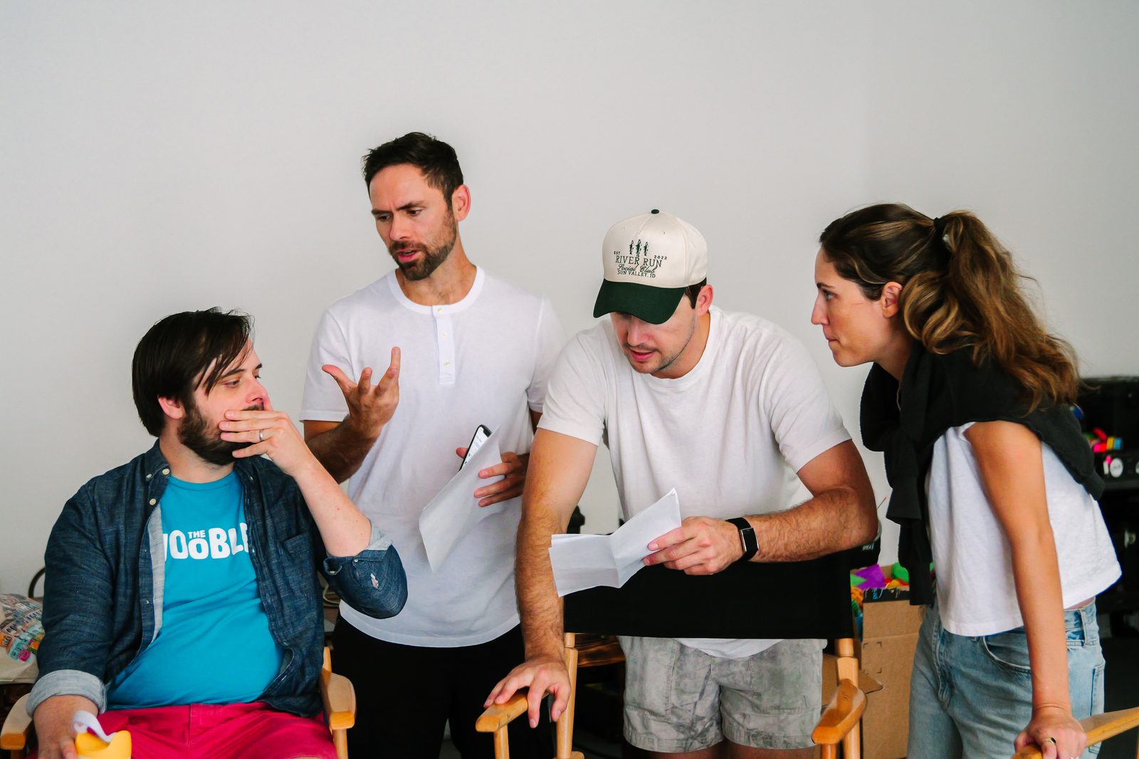 On set with The Woobles