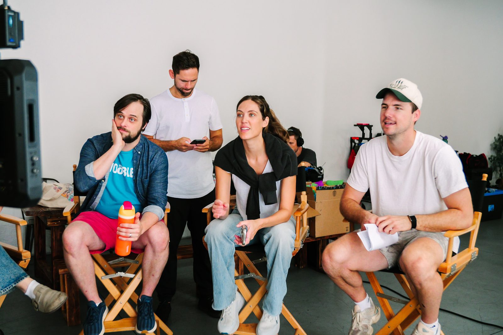 On set with The Woobles